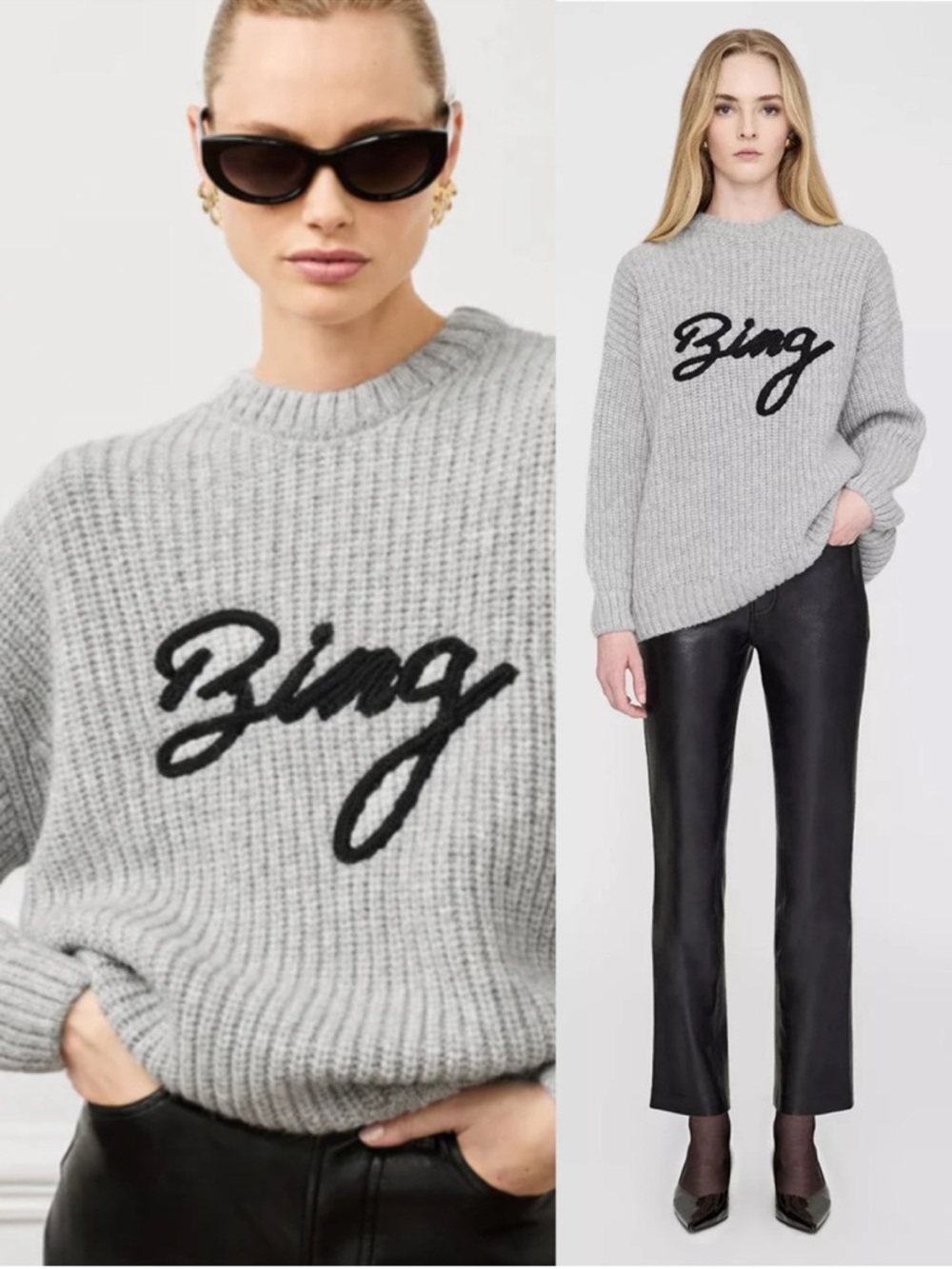 Anine Bing Sydney Crew Logo Sweater